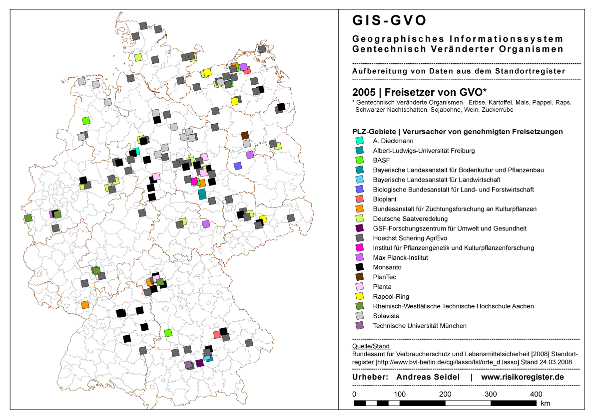 Freisetzer von gentechnisch vernderten Organismen (GVO) 2005