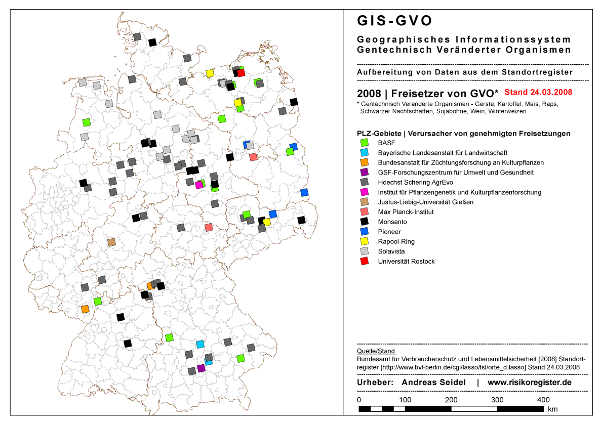 Freisetzer von gentechnisch vernderten Organismen (GVO) 2008