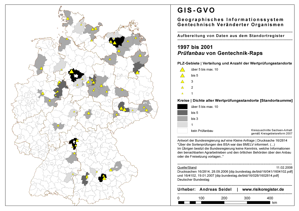 Prfanbau Gentechnik-Raps 1997-2001