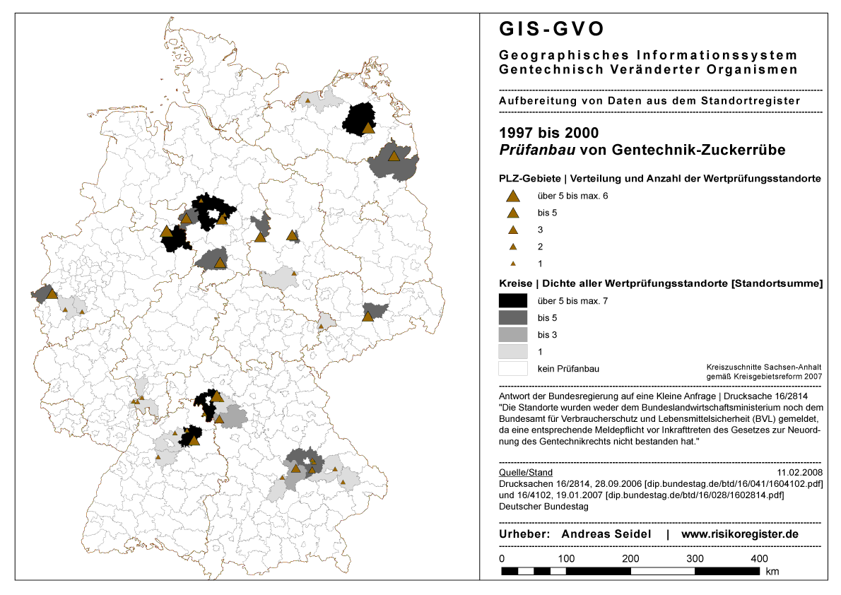 Prfanbau Gentechnik-Zuckerrbe 1997-2000